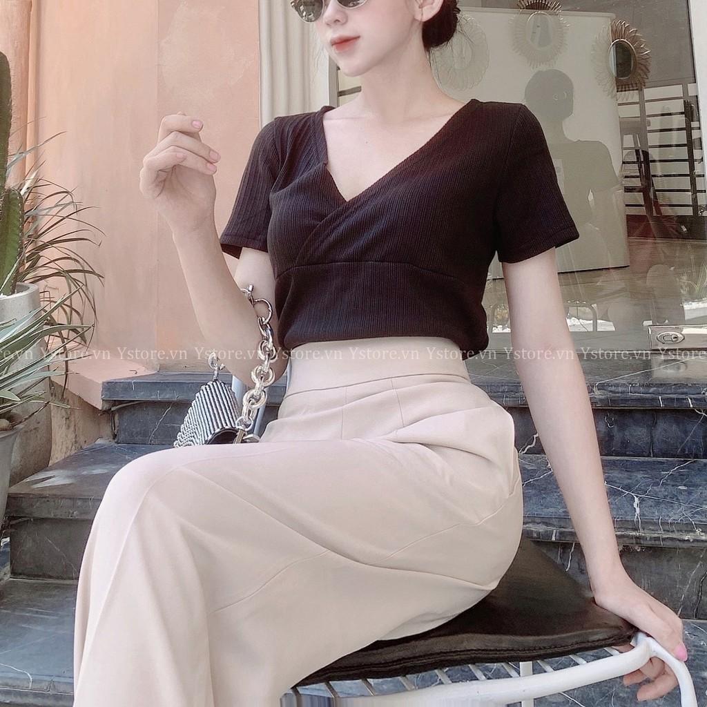 Áo Thun Cổ Đắp Chéo Lạ Mắt, Tôn Nét Quyến Rũ, Tone Màu Pastel Nhẹ Nhàng
