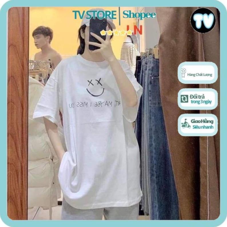 Áo thun nữ TVSTORE Áo phông mặt cười mắt X DA6 cotton mát form rộng unisex nhiều màu