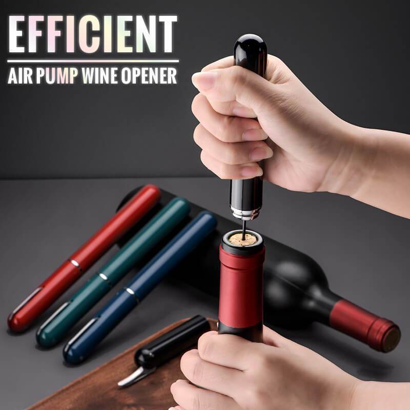 Dụng cụ khui Vang dạng bút tiện lợi, dụng cụ pha chế Air Corkscrew Black Edition