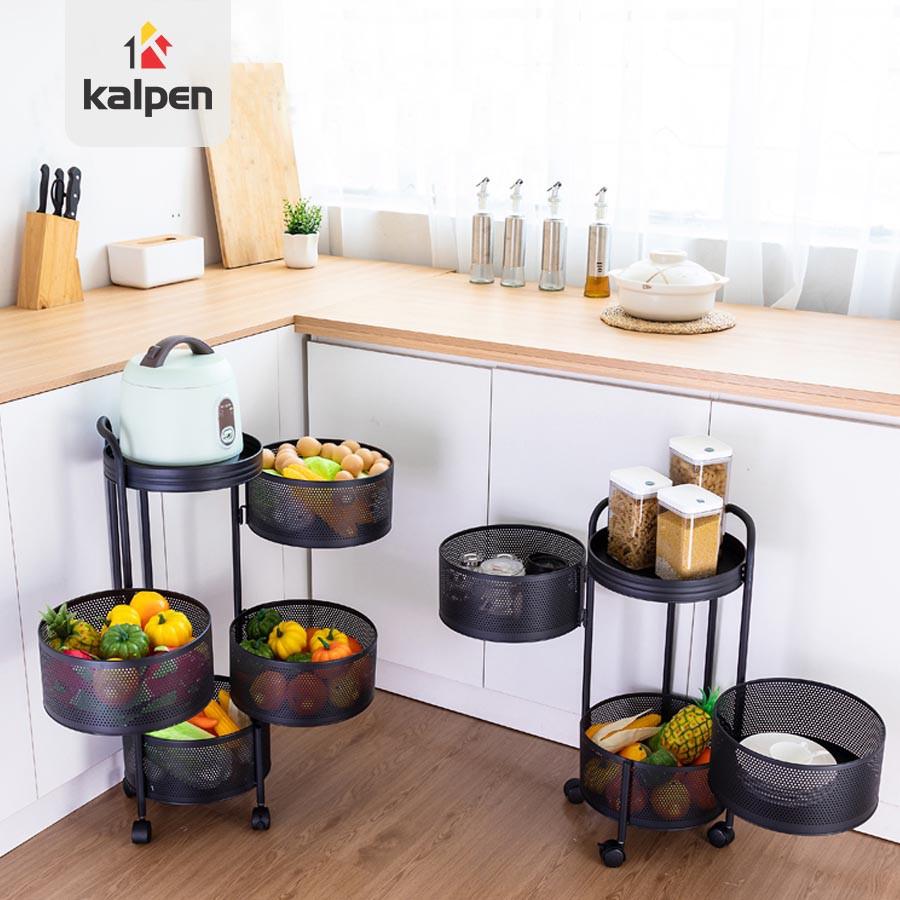 KỆ XOAY TRÒN Đựng Rau Củ Đồ Dùng Đa Năng Thông Minh 3 Tầng 4 Tầng 5 Tầng Kalpen, RHQM