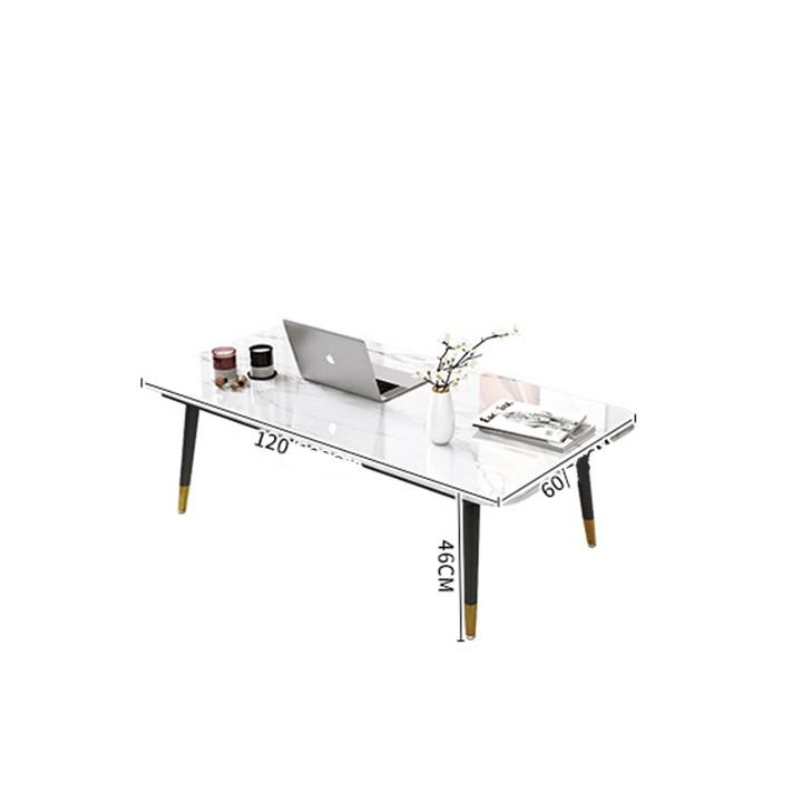 Bàn sofa mặt đá màu trắng và đen trang trí nội thất phòng khách - Bàn trà bệt hình chữ nhật decor nhà đẹp
