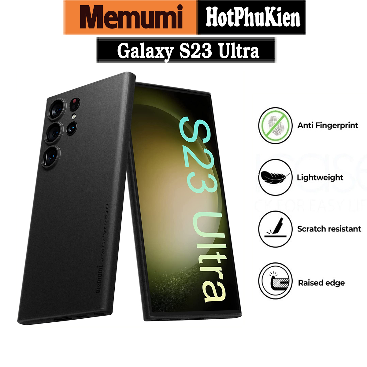 Ốp lưng chống sốc siêu mỏng 0.3mm cho Samsung Galaxy S23 Ultra hiệu Memumi có màng bảo vệ Camera  - hàng nhập khẩu
