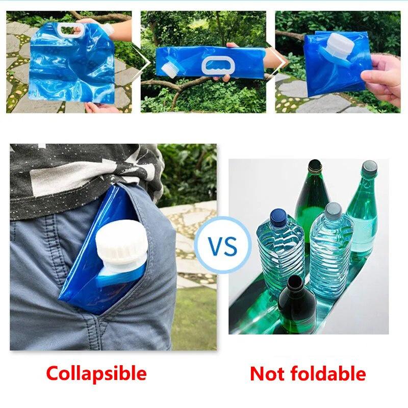 5L/10L Outdoor Camping Water Bags Foldable Folding Collapsible Drinking Camp Cooking Water Container Bag Carrier Car Water Tank