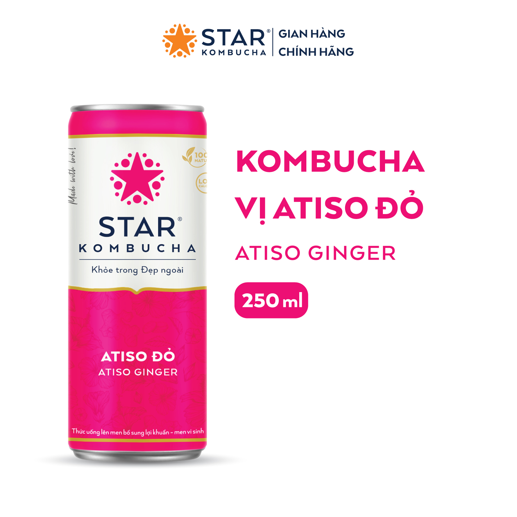 Lốc 6 lon thức uống lên men STAR KOMBUCHA mix vị (250ml/lon)