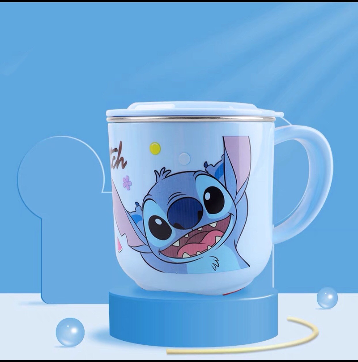 Ly inox giữ nhiệt 260ml hình Stitch siêu cute cho bé trai - PDW21125-S