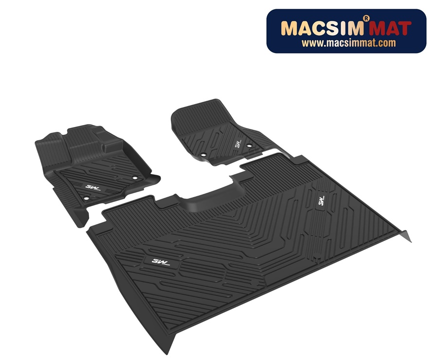 Thảm lót sàn xe ô tô Ford F150 2012-đến nay Nhãn hiệu Macsim 3W chất liệu nhựa TPE đúc khuôn cao cấp - màu đen.,