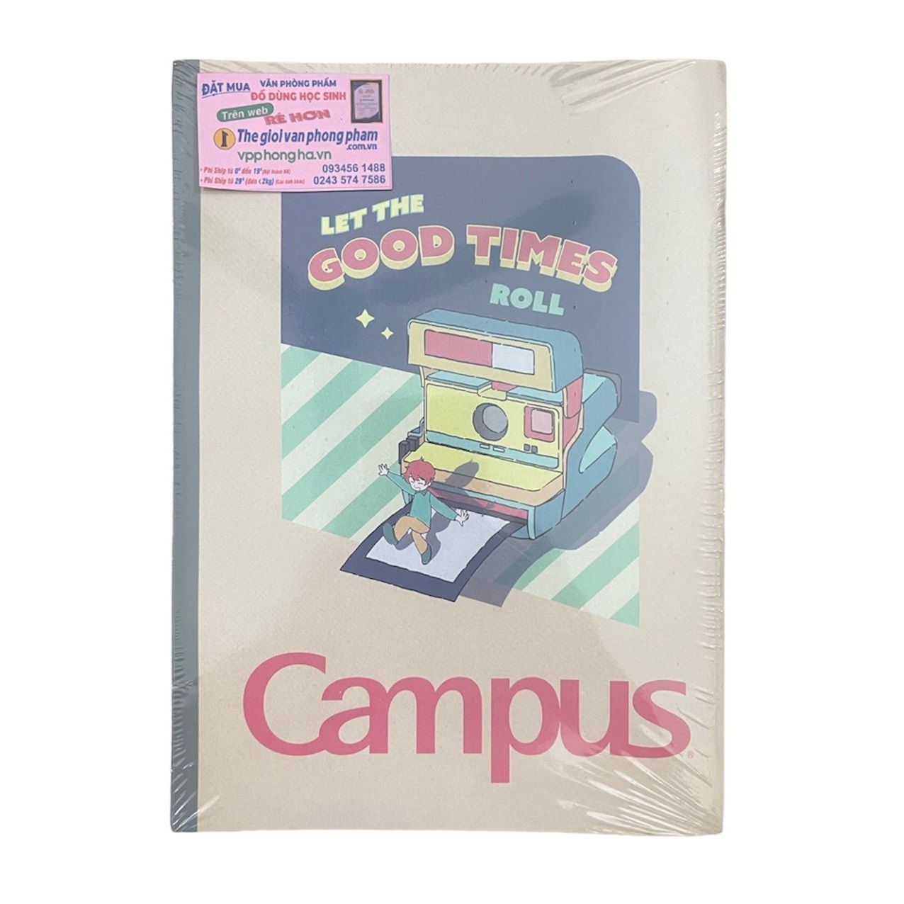 [MẪU MỚI 2023] Vở campus RETRO 200 trang dòng kẻ ngang có chấm - Mua 5 quyển tặng bút nhớ dòng