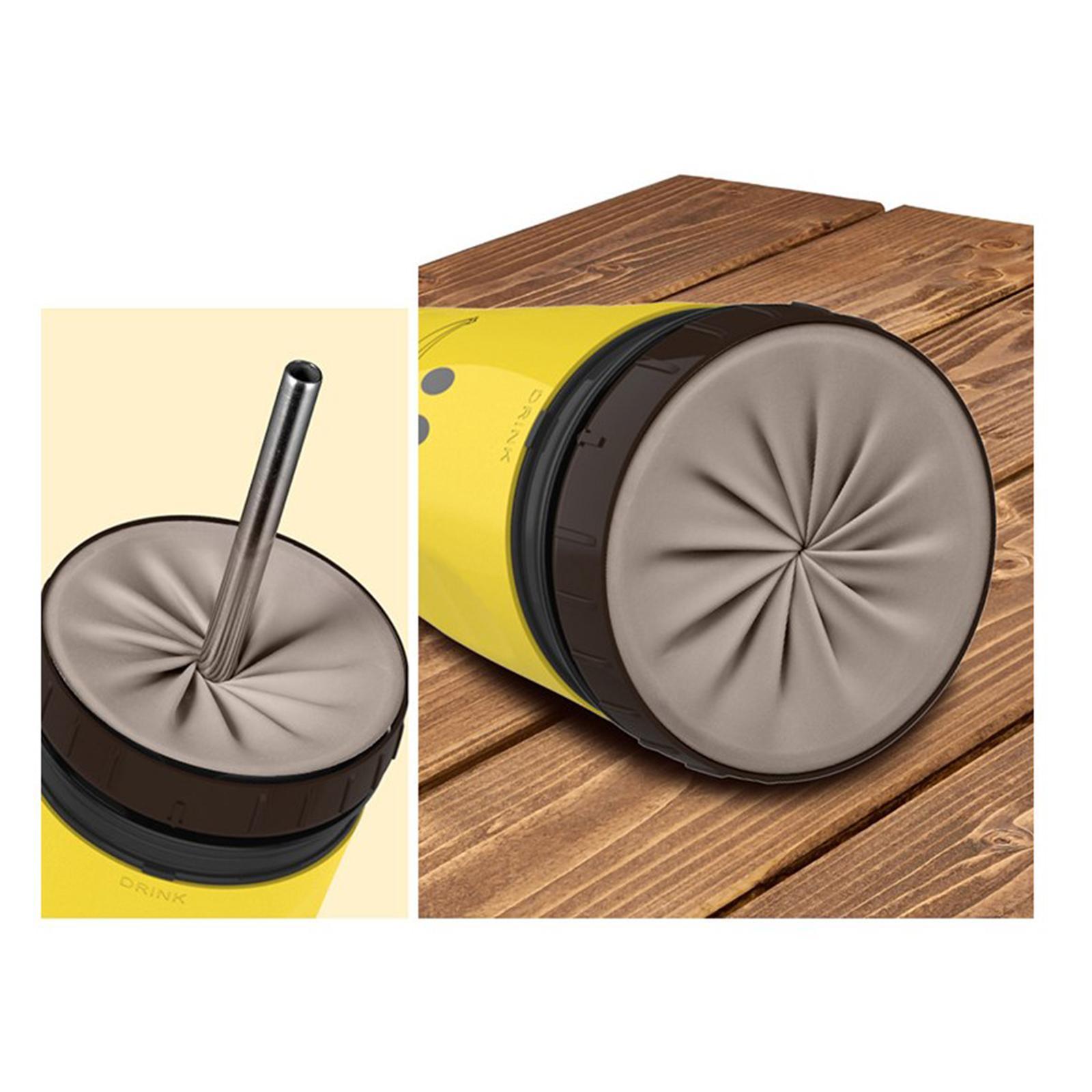 Coverless Portable with Stainless Steel Straw Insulated Coffee Cup
