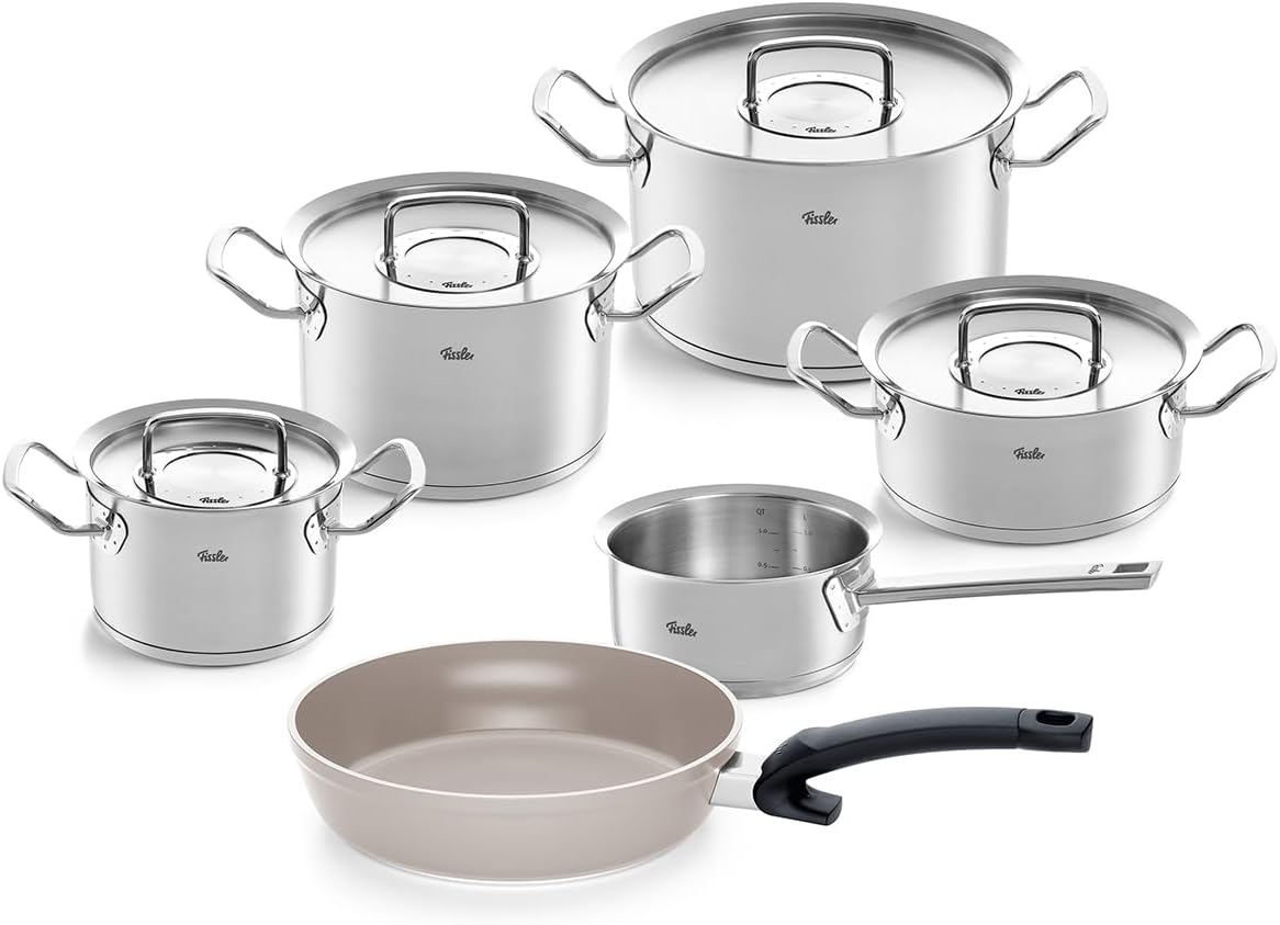 Bộ nồi Fissler profi 4 nồi 1 quánh 1 chảo chống dính nắp inox Hàng chính hãng