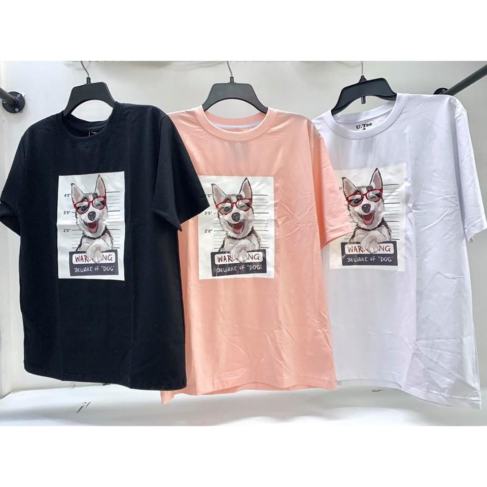 Áo Thun Cotton Nam Nữ Hình Chó Husky Unisex