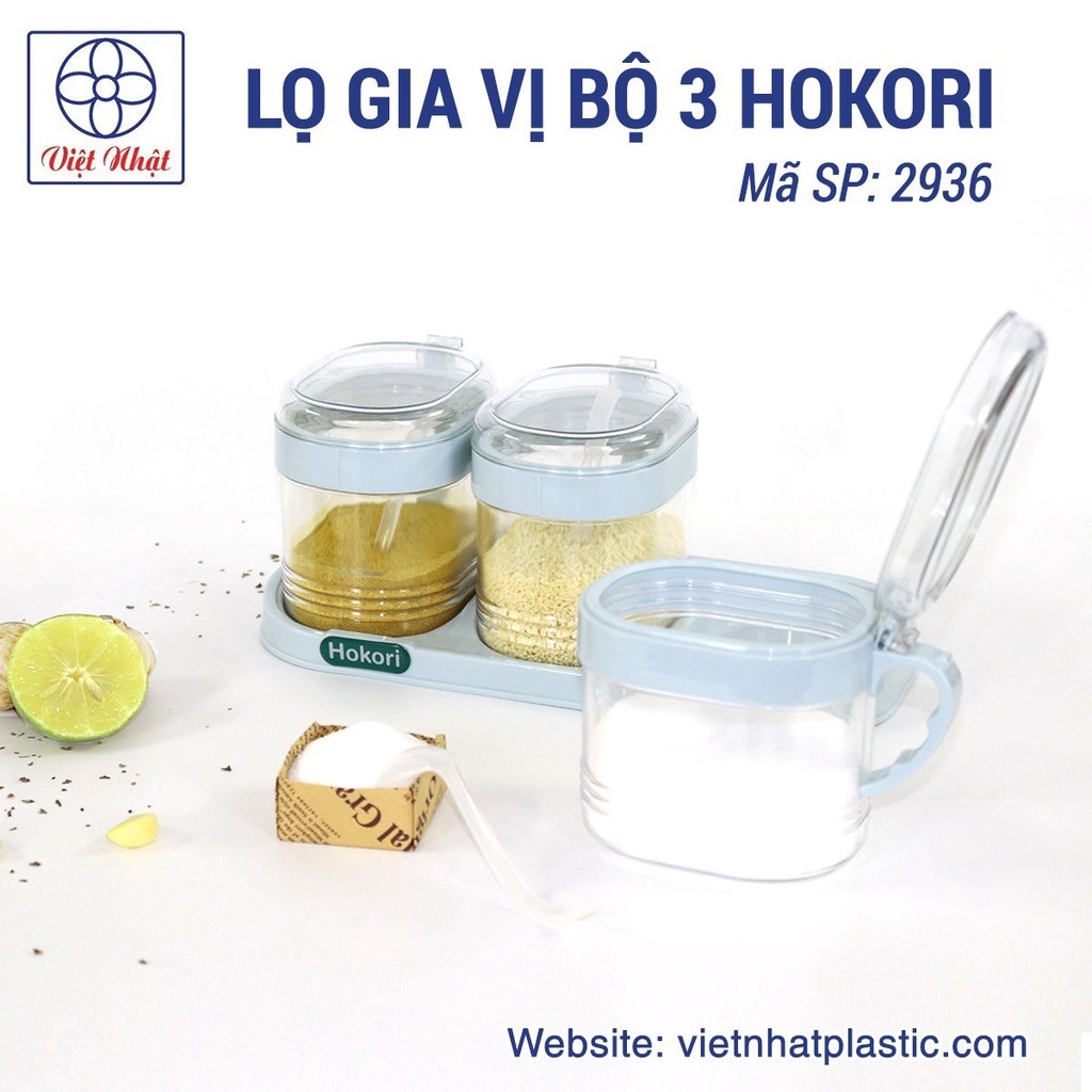 Bộ 3 Lọ Gia Vị Hokori Việt Nhật 2936 Cực Đẹp