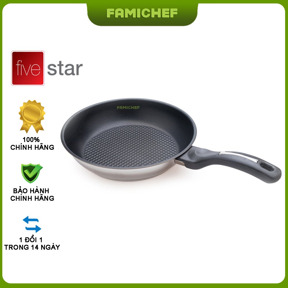 Chảo inox chống dính 3 đáy FiveStar FSC28001 28cm