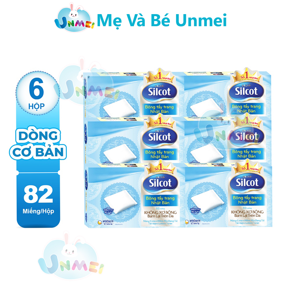 Combo 6 Hộp Bông Tẩy Trang Silcot 82 Miếnghộp