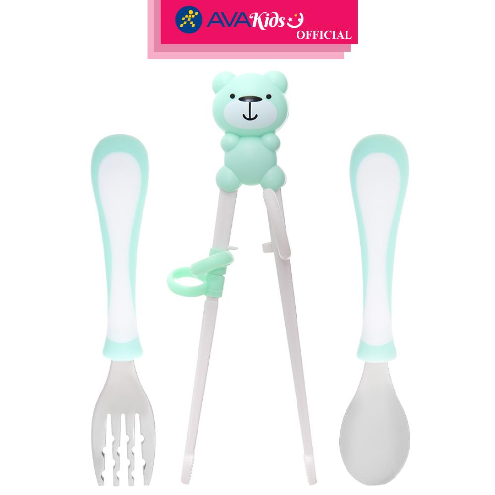 Bộ muỗng nĩa đũa TOP KIDS AC - Màu ngẫu nhiên - Hàng Chính Hãng