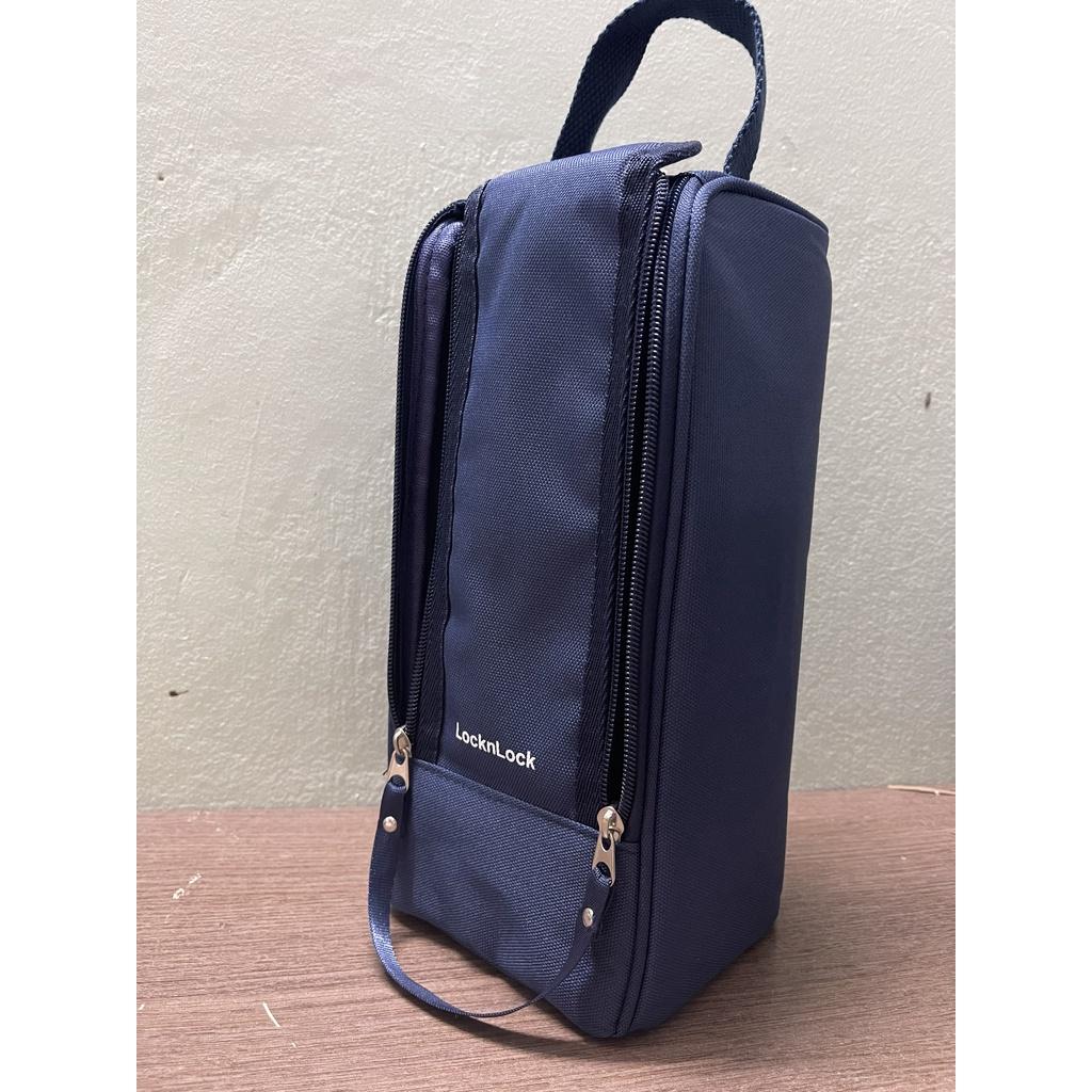 Bộ hộp cơm giữ nhiệt LocknLock Lunch Box LHC8052S01 3 hộp giữ nhiệt kèm túi, muỗng đũa màu xanh - Hapos