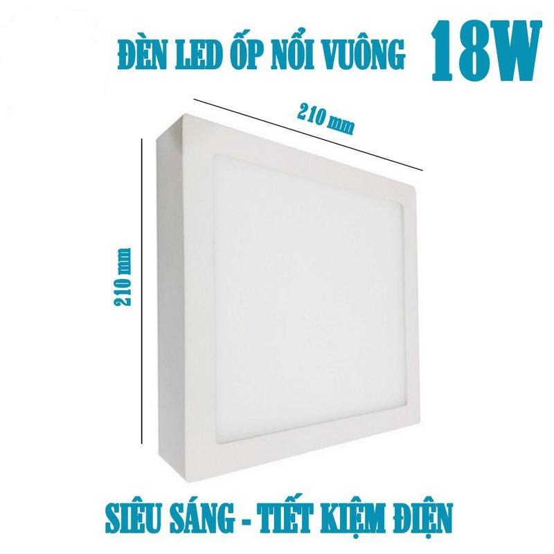 Đèn led ốp trần thạch cao , trần bê tông vuông 18W ánh sáng trắng tiết kiệm điện dài