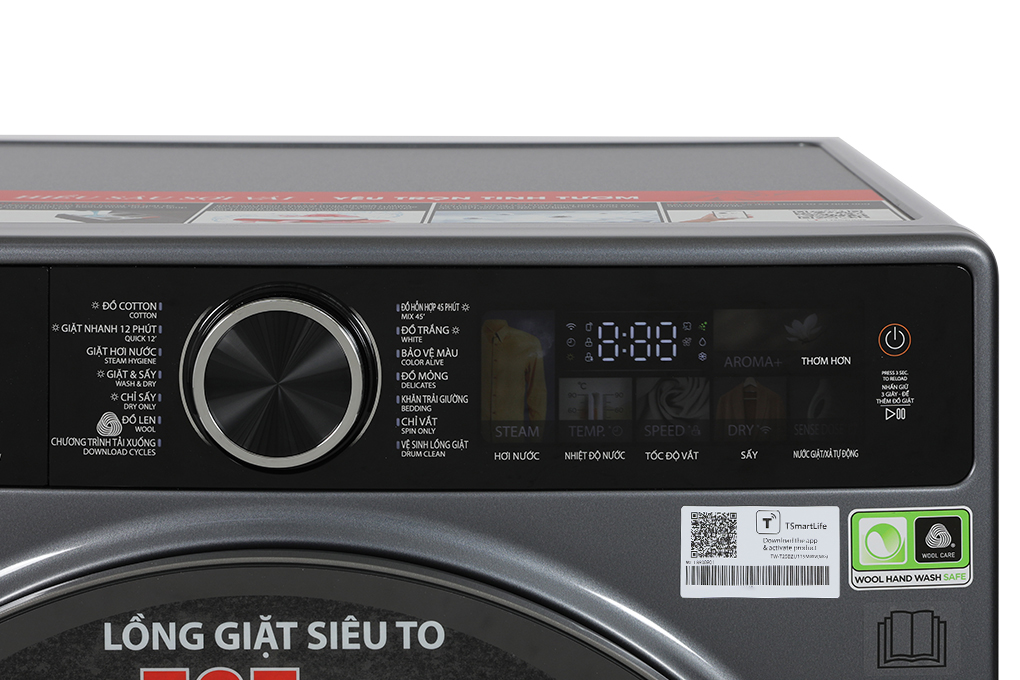 Máy giặt sấy Toshiba Inverter giặt 10,5 kg - sấy 7 kg TWD-T25BZU115MWV(MG) - Hàng chính hãng - Chỉ giao HCM
