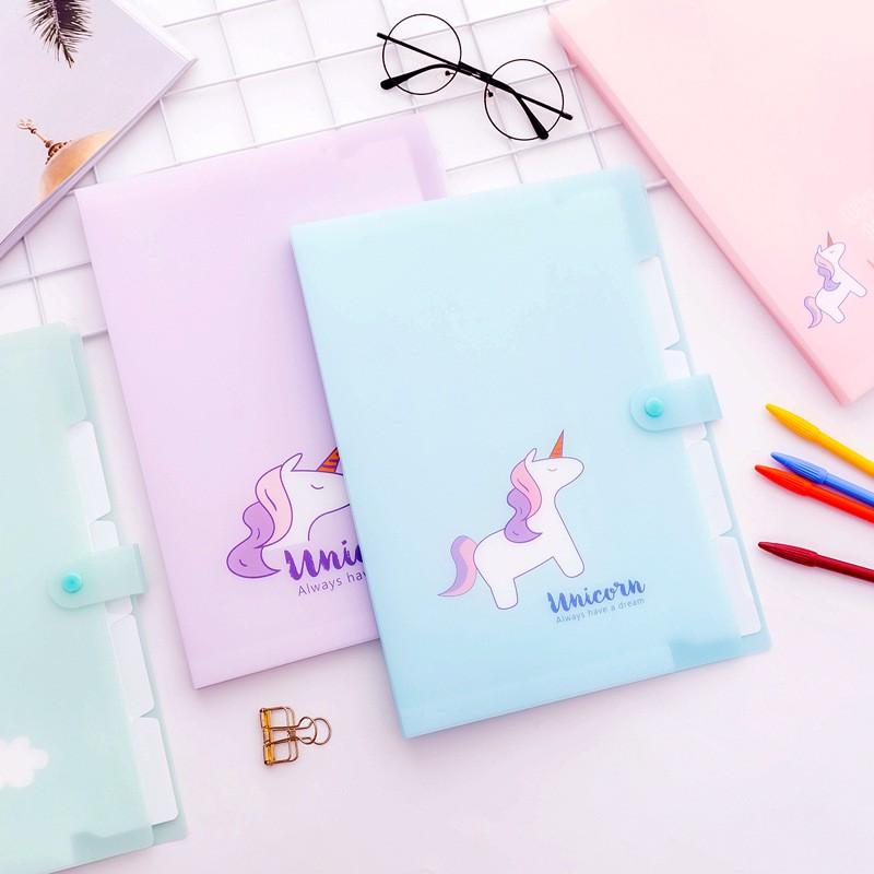 Tập Đựng Giấy A4 - Bìa Đựng Giấy A4 - Túi Đựng Giấy A4 Unicorn