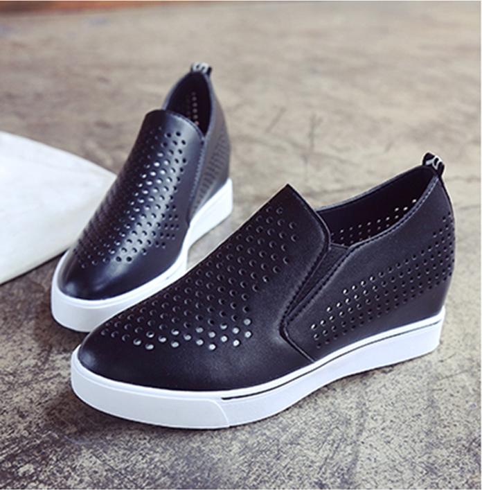 Giày Sneaker Nữ Độn Đế 6cm Lỗ Thoáng Mã H36