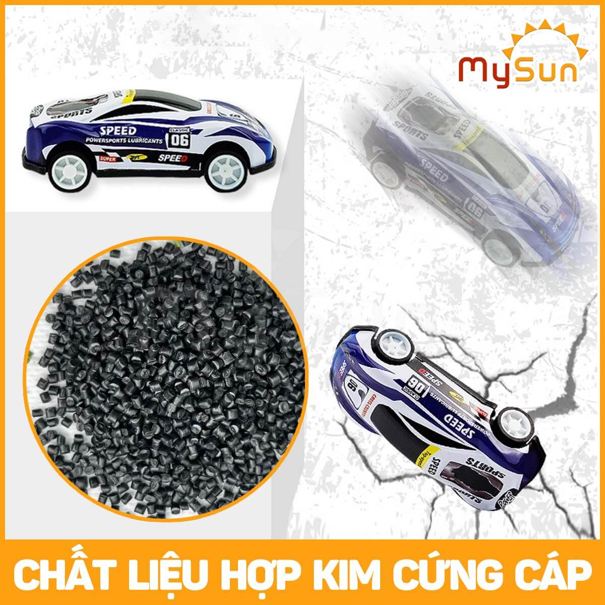 Bộ xe đua ô tô đồ chơi mô hình oto cho bé trai bằng hợp kim sắt MySun