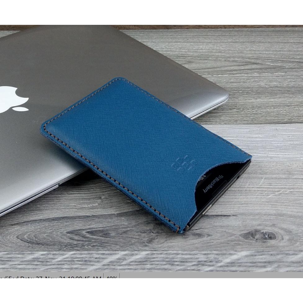 Bao da rút dành cho blackberry passport Q30/ Blackberry silver da bò safiano