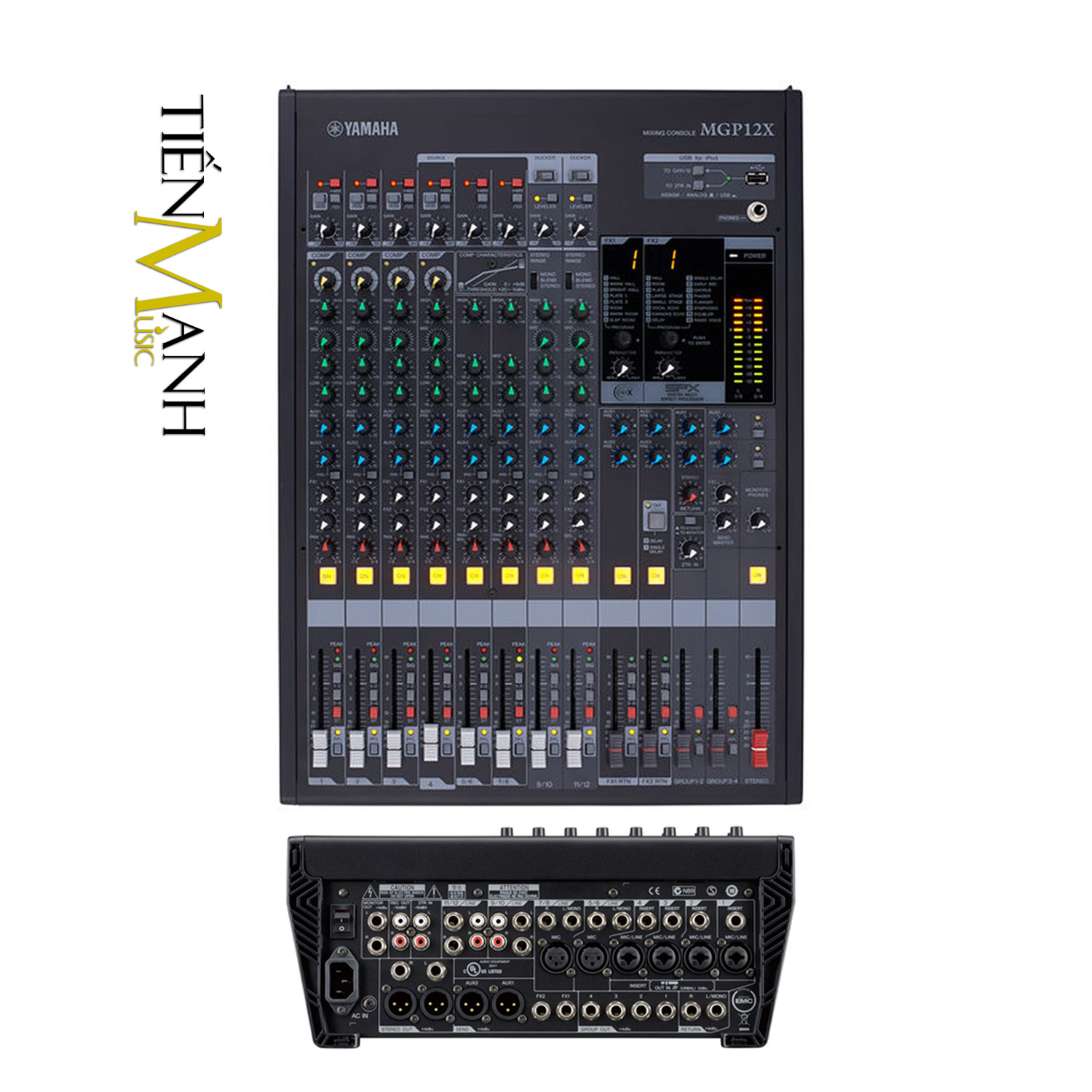 Yamaha MGP12X Soundcard kiêm Bàn Trộn Mixer Interface Stereo Mixing Phòng Thu Studio Mix MGP12 Hàng Chính Hãng - Kèm Móng Gẩy DreamMaker