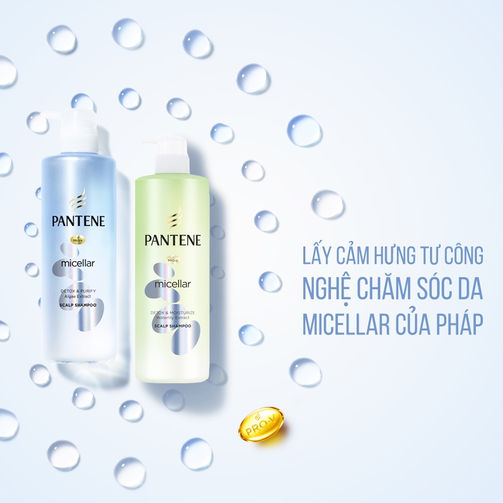 Combo Dầu Gội - Dầu Xả PANTENE Pro-V Micellar Nhiều Mùi Hương Chai 530ml x2