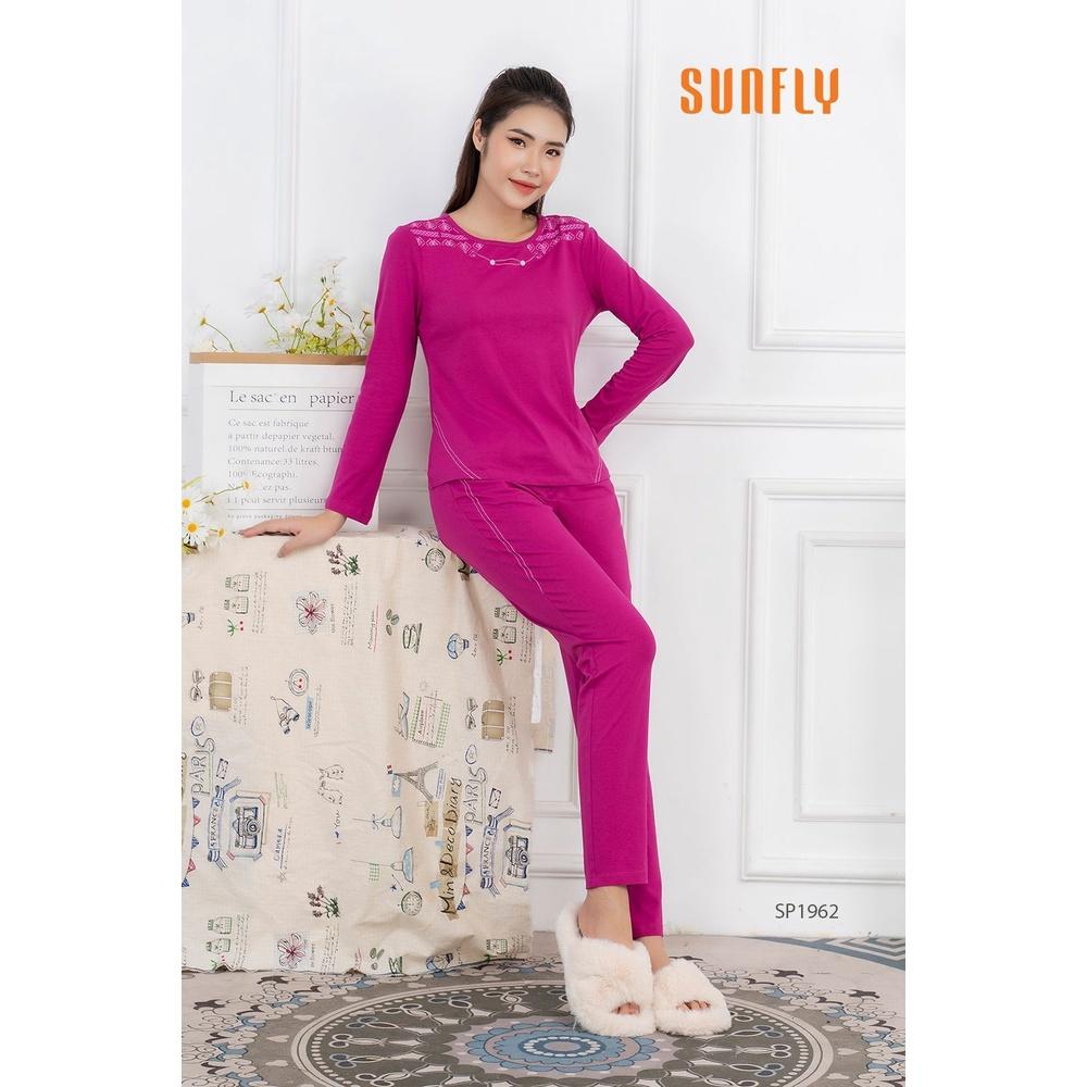 SP1962 ĐỒ BỘ MẶC NHÀ COTTON ÁO DÀI QUẦN DÀI