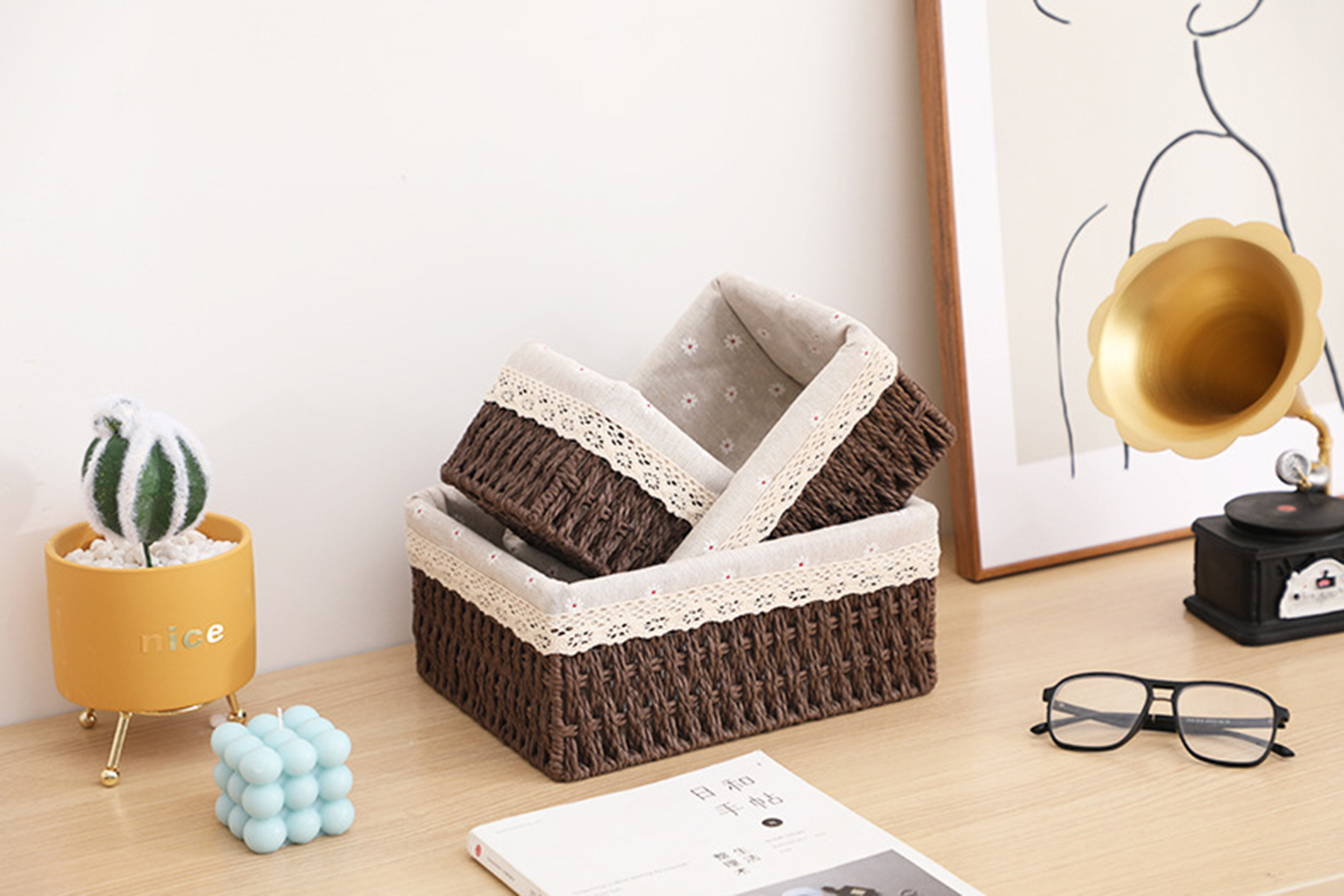 Giỏ Mây Đựng Đồ, Giỏ Đựng Đồ Ăn Vặt ANKAN, Phù Hợp Các Phòng Spa, Khách Sạn Và Trang Trí Trong Nhà