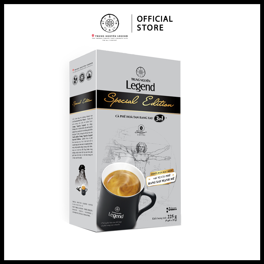Trung Nguyên Legend - Cà Phê Hoà Tan Rang Xay 3In1 Special Edition - Hộp 9 Gói X 25Gr