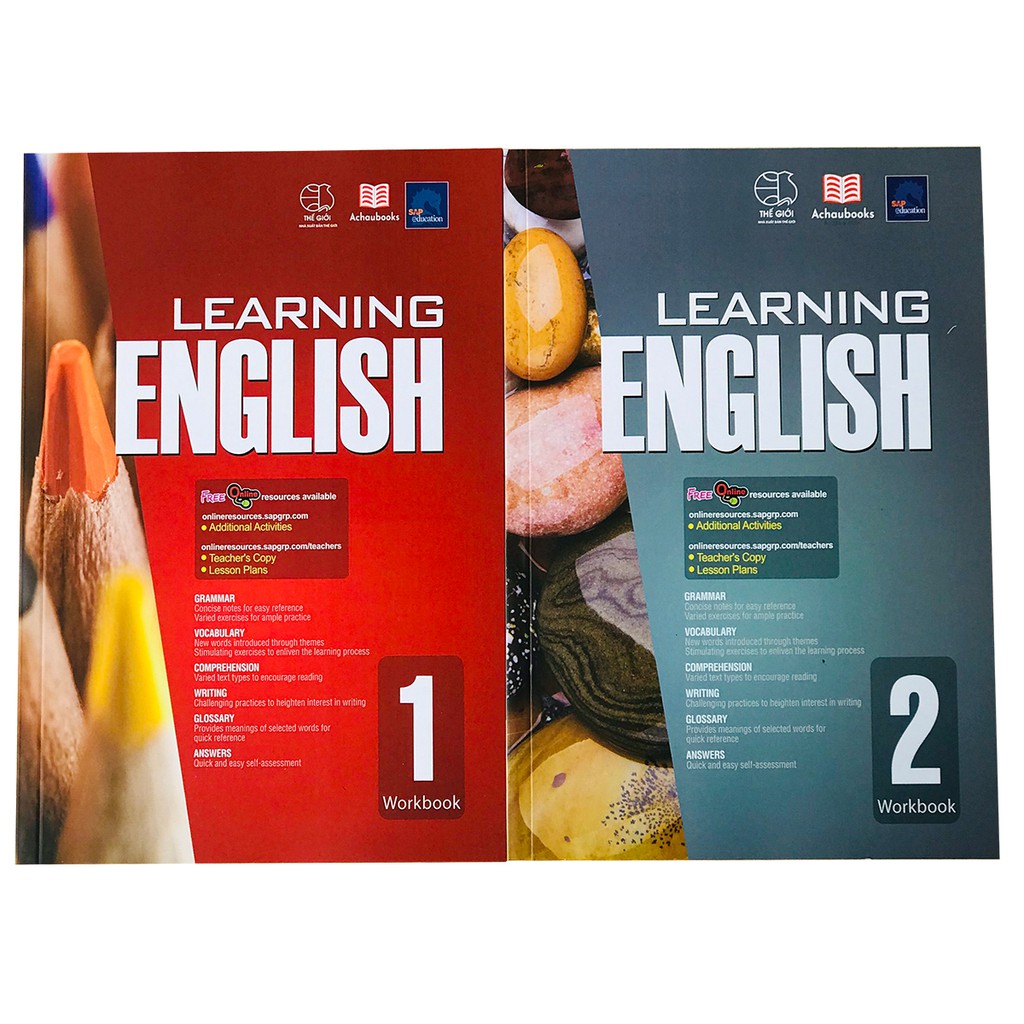 Sách : Learning English 1 và 2 - Dành Cho Học sinh Từ 6 đến 8 tuổi