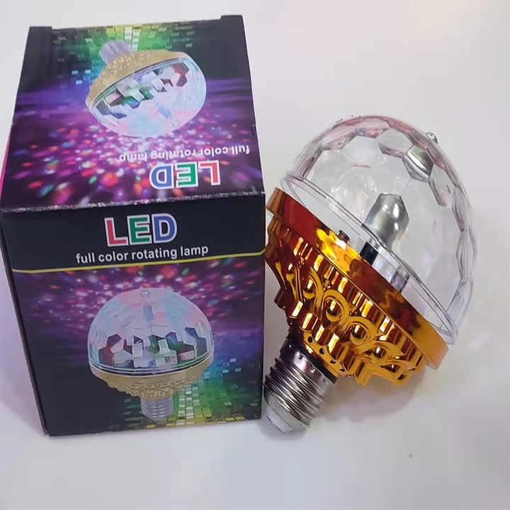 Đèn Led Xoay 7 Màu, Đèn Quẩy Bar Mini Tặng Đuôi Đèn Có Con Tắc