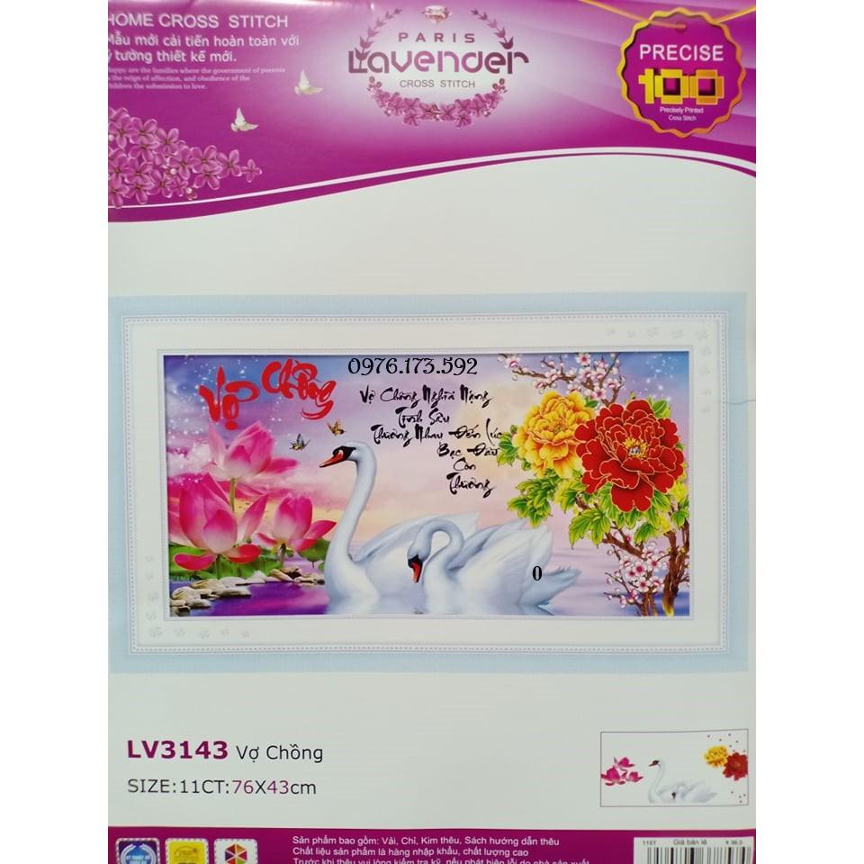 Tranh thêu chữ thập Vợ Chồng I 76x43cm I LV3143