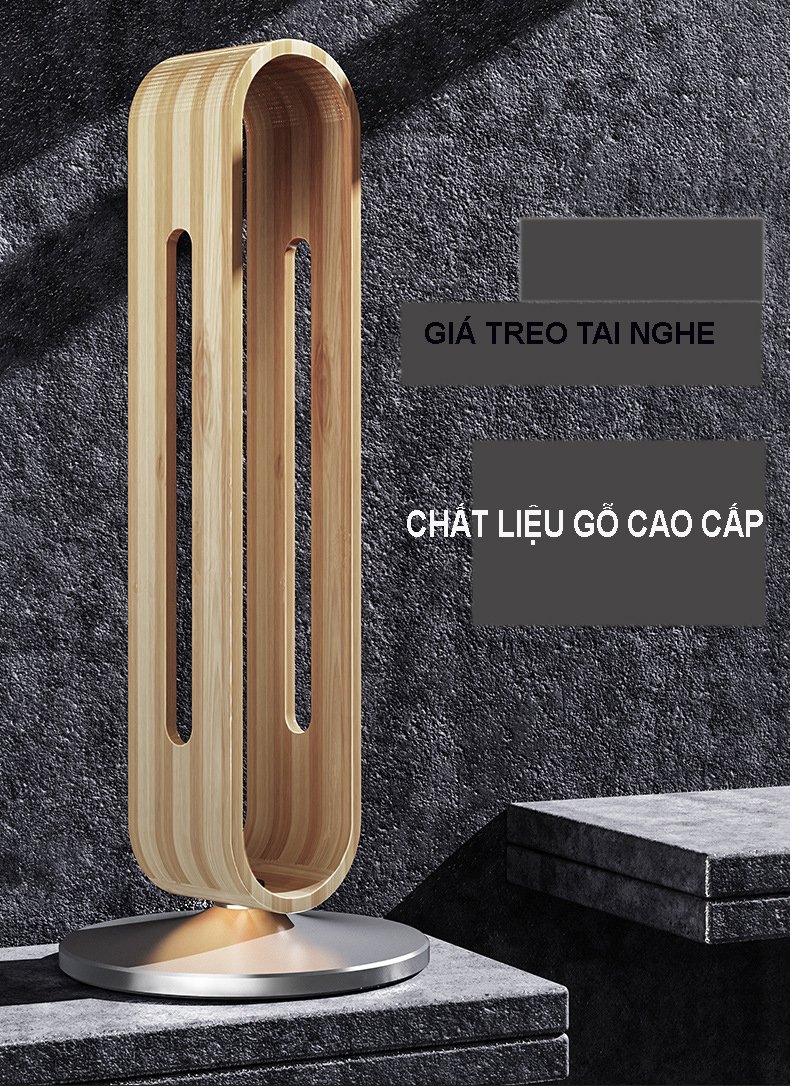 Giá treo đỡ tai nghe chụp tai bằng gỗ cao cấp - Kệ treo tai nghe chụp tai