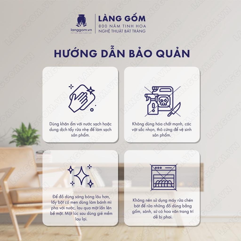 Bình hoa, lọ hoa Gốm sứ Bát Tràng cao cấp Men trắng bom thông dùng làm quà tặng, trang trí - Làng Gốm Bát Tràng