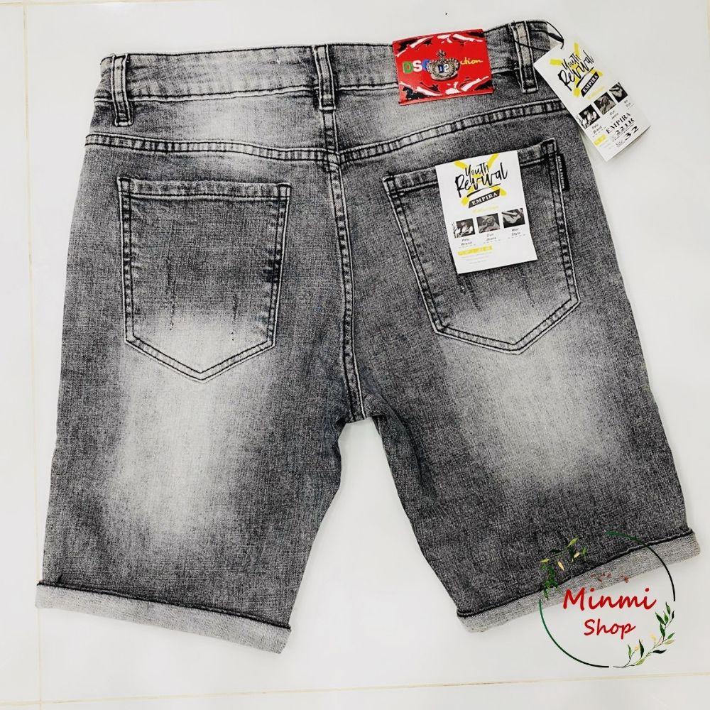 Quần Sọt Jean Nam Short Rin Rách Co Giãn Chất Lượng Hàng VNXK