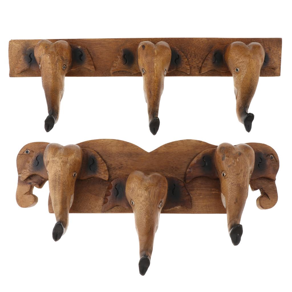Elephant Head Decorative Coat Hook, Wall Mounted Animal Head Shape Key Rings/Hat/Coat/Pendant Hanger