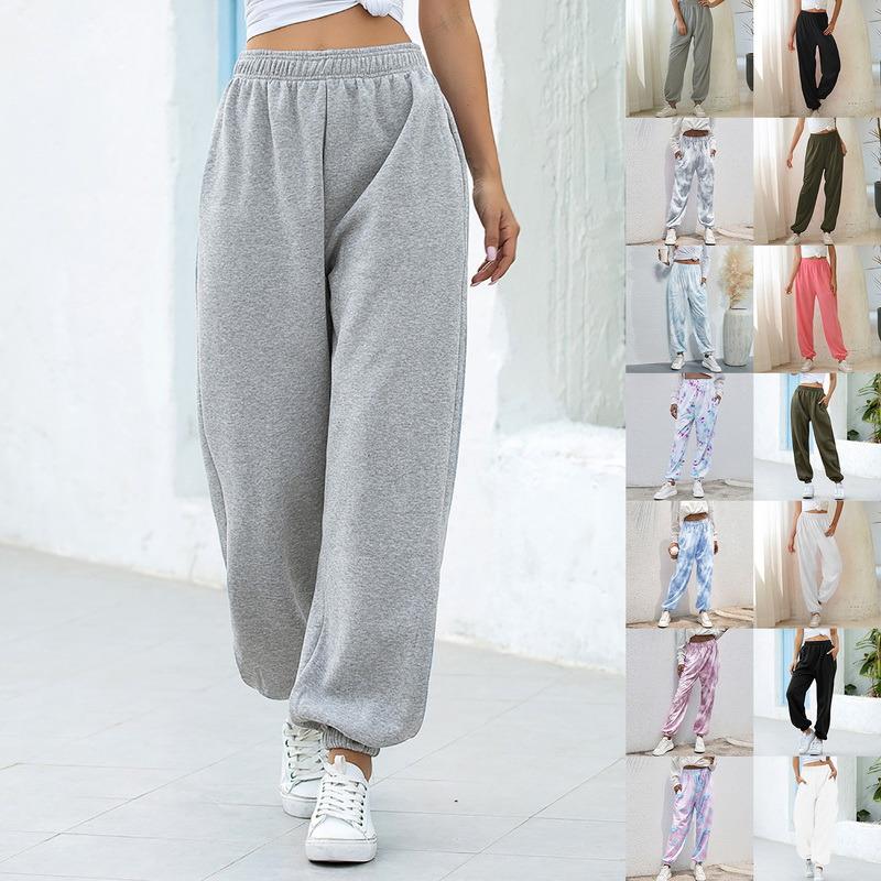2022 Sweatpant Phụ nữ Thùng rộng Thùng Xám Quần Thể thao Chân tay rộng bộ đồ ăn cổ cao Color: Thin pink Size: S