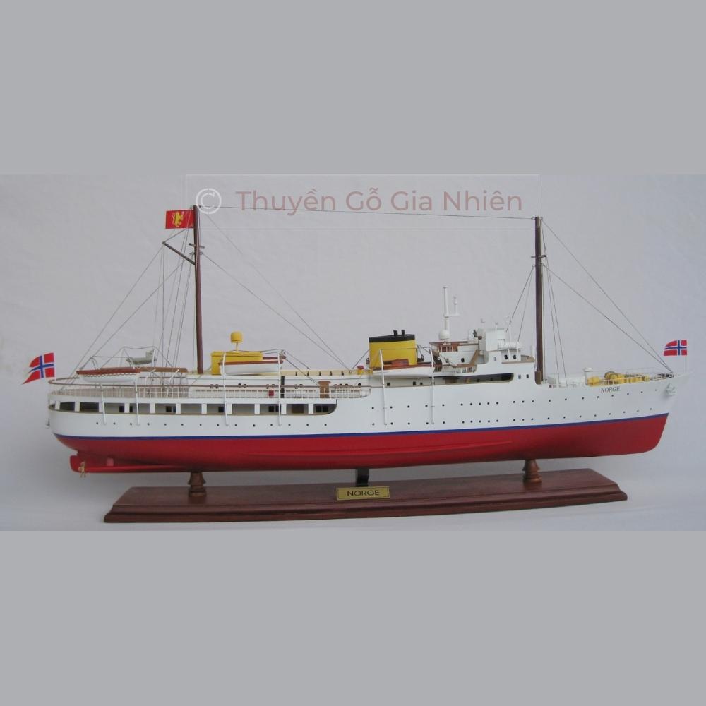 Mô Hình Thuyền Gỗ Trang Trí Phong Thủy Dạng Thuyền Du Lịch NORGE Chính Hãng, Hàng Xuất Khẩu Chất Lượng Cao