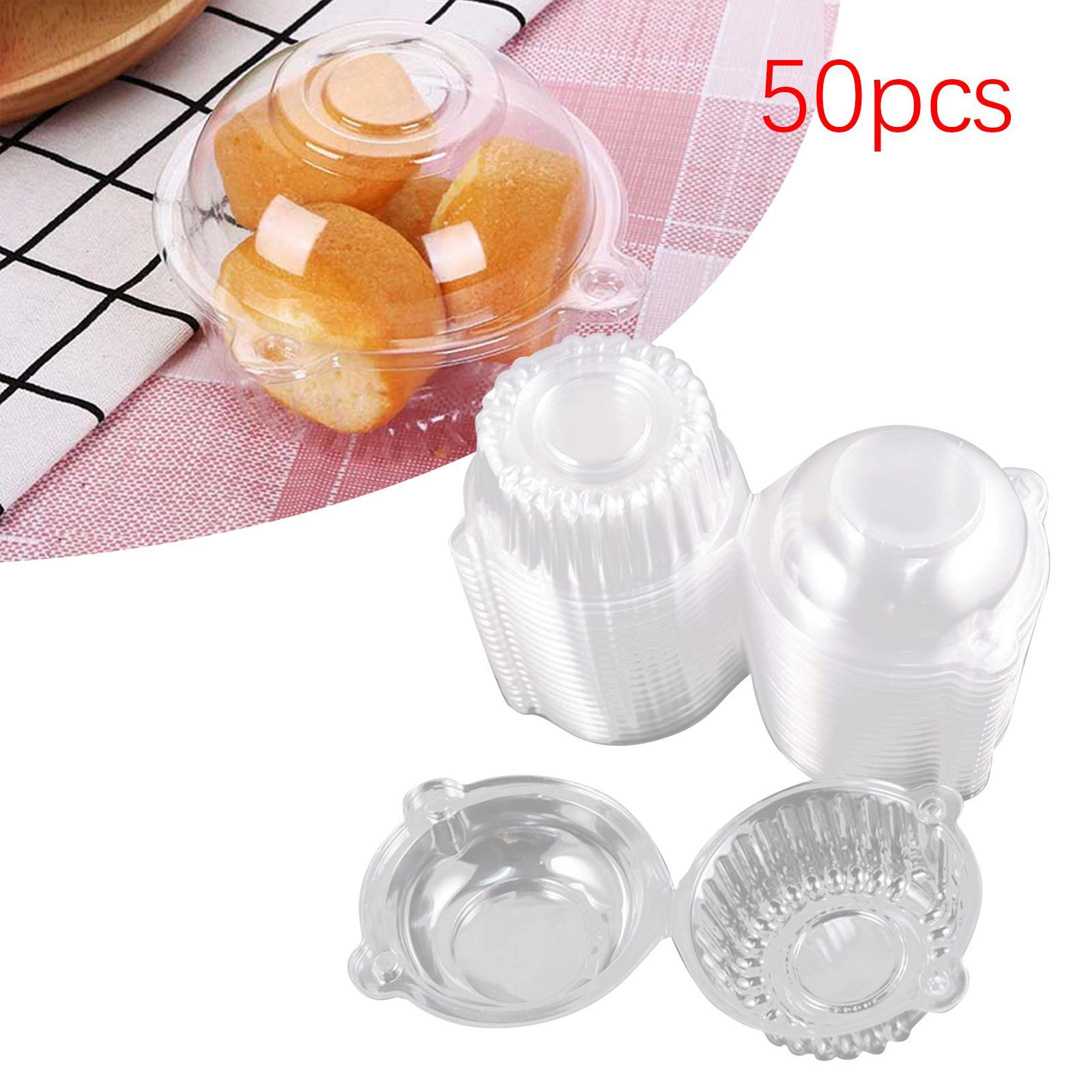 50 Pieces Muffin Dome Holder Box Cupcake Carrier Holder Box for Wedding Cake S