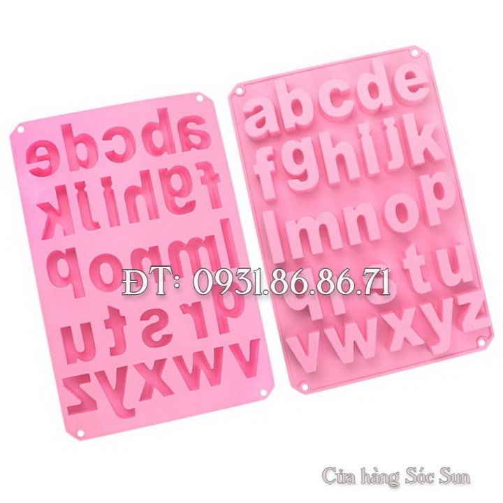 Khuôn silicon 26 chữ cái in hoa, in thường - Mã số 1185