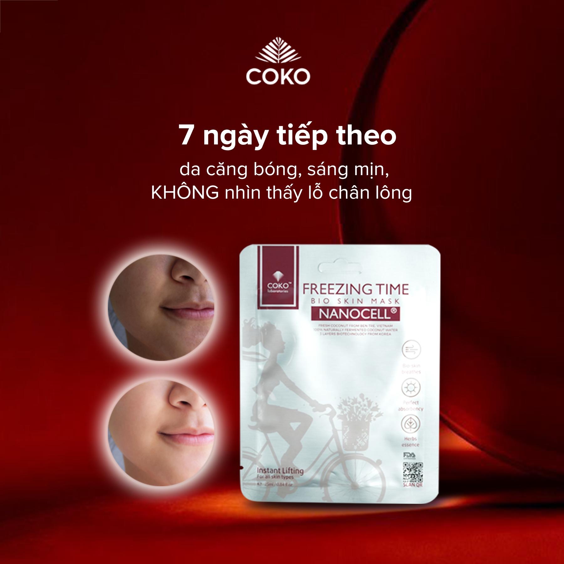 Hộp 7 mặt nạ da sinh học ngăn ngừa lão hóa COKO freezing time Bio Skin Nanocell Mask