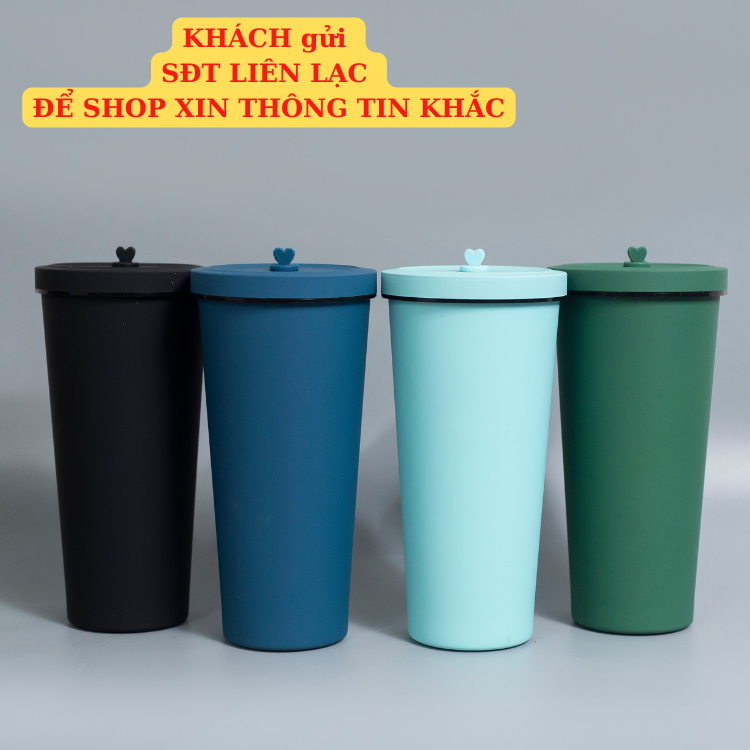 Ly giữ nhiệt 830ml bigsize Pastel KHẮC TÊN, cốc giữ nhiệt cao cấp inox 304, bình nước tặng sticker, ống hút