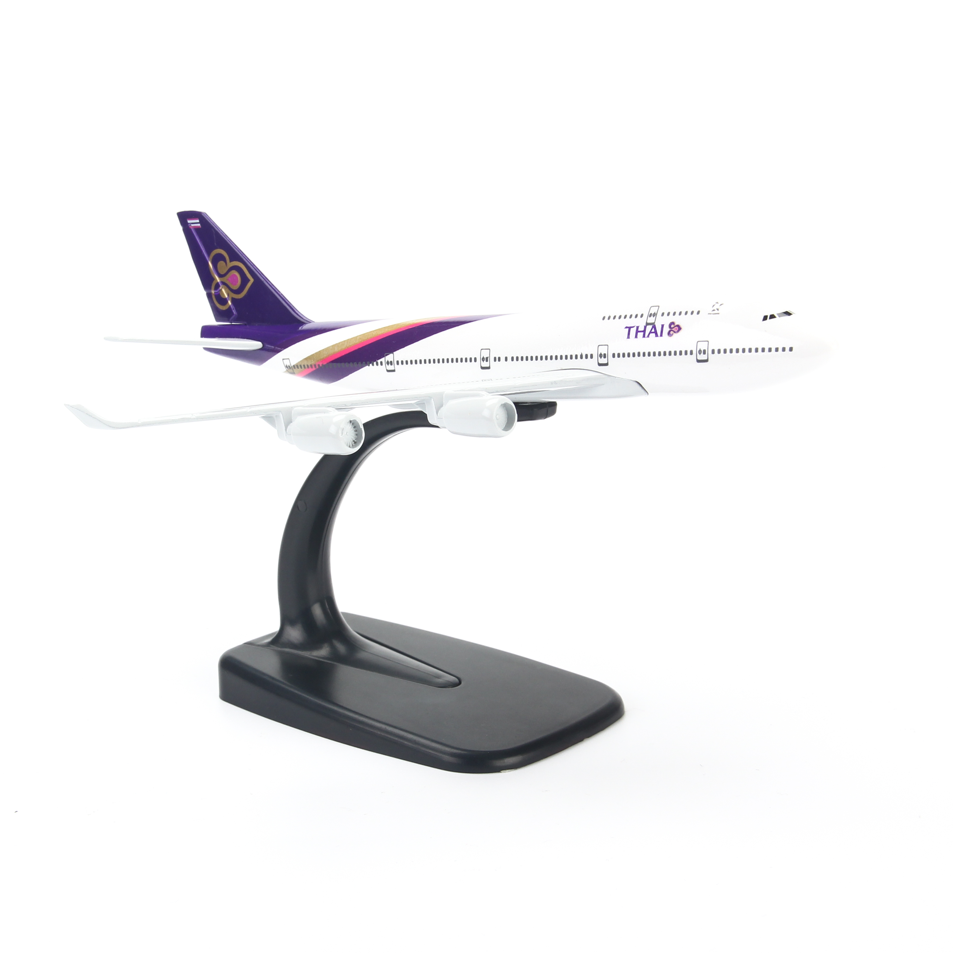 Mô Hình Máy Bay Trưng Bày Airbus Thai Airways Everfly (Trắng Tím)