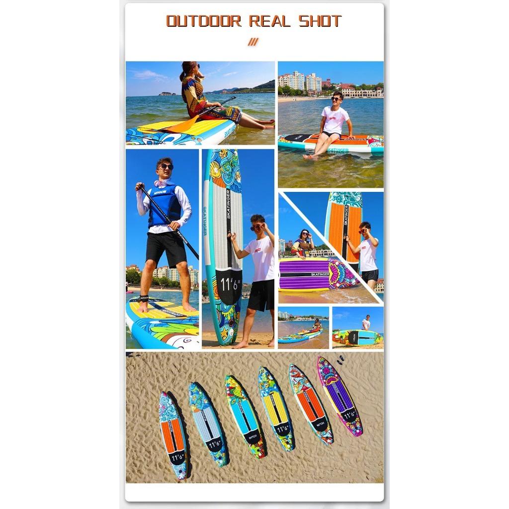 Skatinger SUP Board 11'6 - Thuyền SUP bơm hơi, ván chèo đứng họa tiết thổ cẩm bơm hơi chất lượng cao [HÀNG SẴN