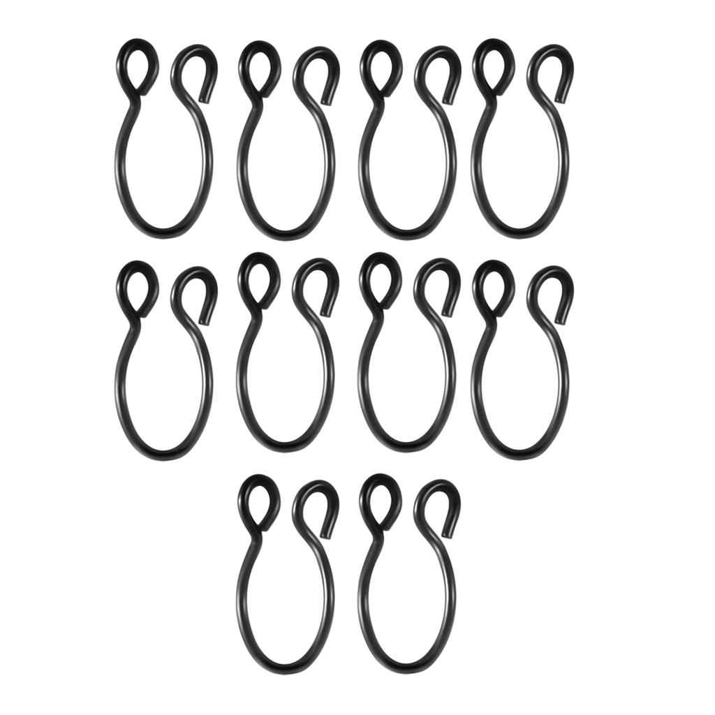 10 Pieces Fake Nose Rings Hoop Clip On Faux Non-Pierced Jewelry Black