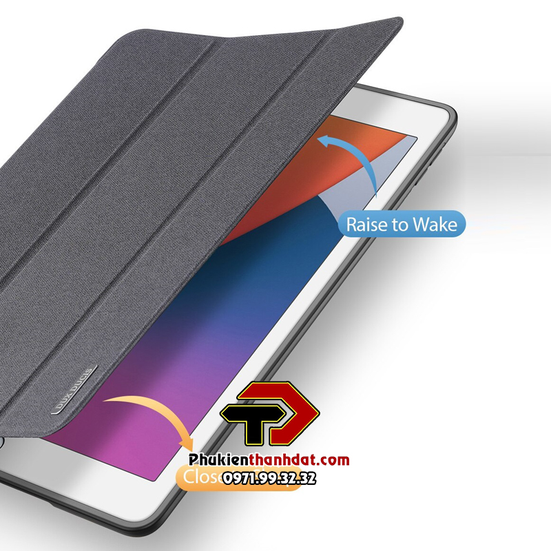 Bao da chống sốc cho iPad 10.2 2021 chính hãng Dux Ducis Domo có ngăn để bút - Hàng chính hãng