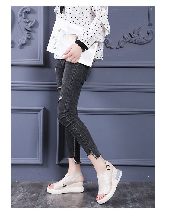 Giày sandal nữ bánh mì 5 phân quai ngang cut out cao cấp, đường phồ, teen, năng động S097