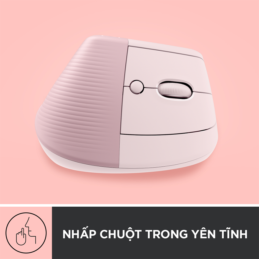 Chuột công thái học không dây Logitech Lift Vertical - Bluetooth|USB Logi Bolt, Silent giảm ồn, 4 nút tùy chỉnh, tương thích với Windows/macOS/iPad/PC - Hàng chính hãng