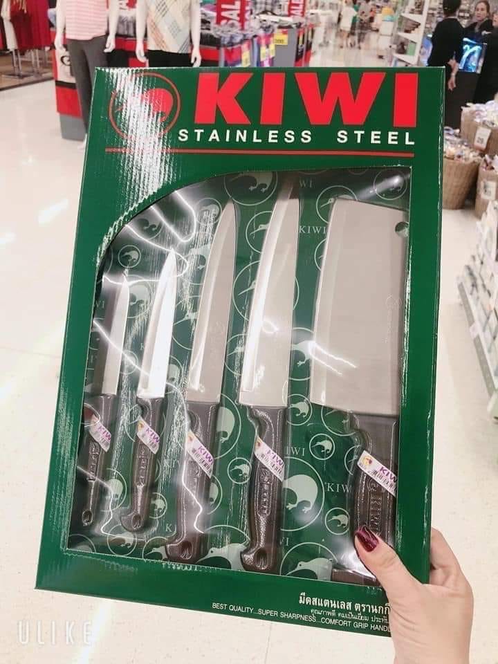 DAO KIWI THÁI LAN BỘ 5 CÂY- DAO THÁI- DAO NHÀ BẾP- HÀNG CHÍNH HÃNG- DAO THÁI DÙNG CHO GIA ĐÌNH